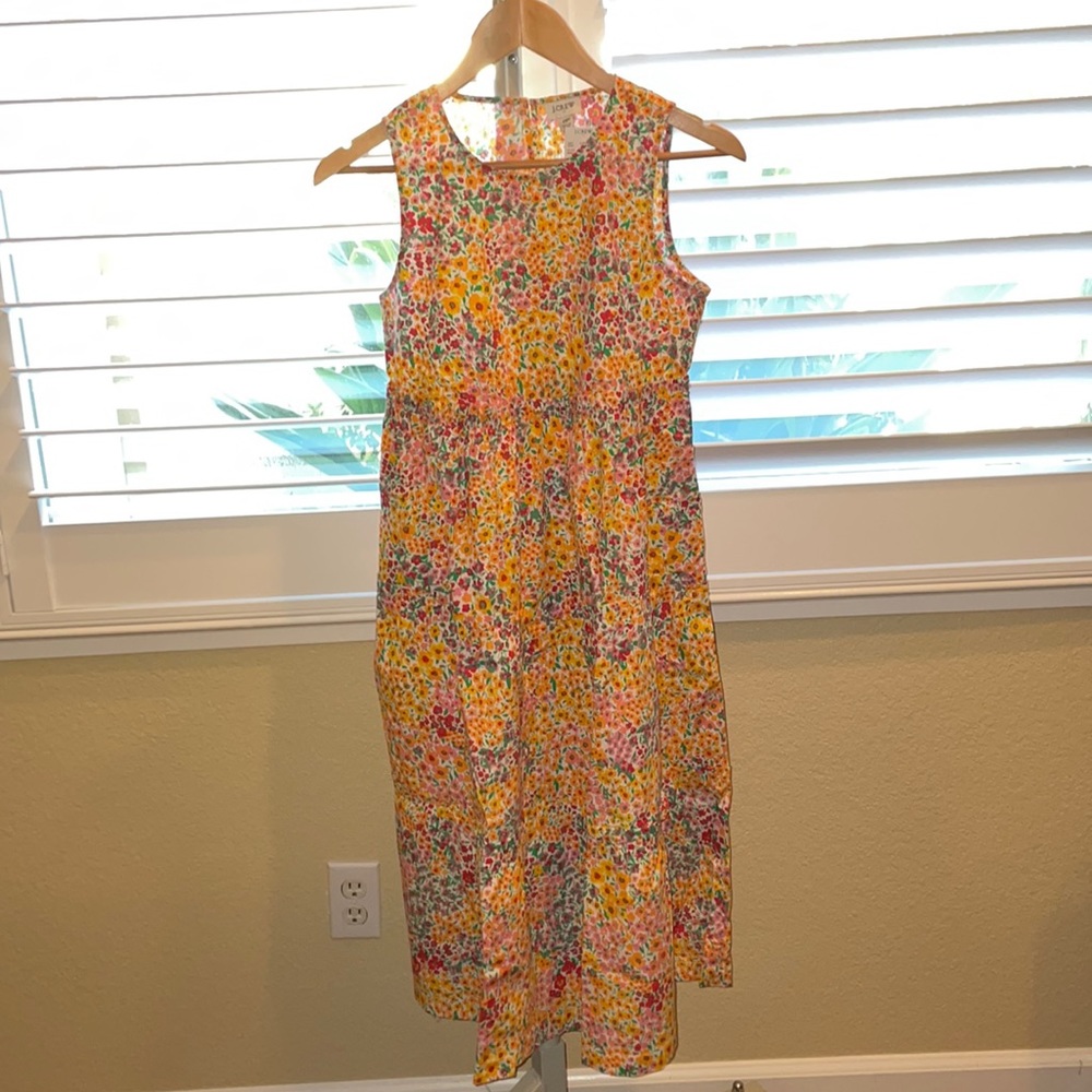 Re-Imagined by J. Crew Cotton Tiered Floral Dress, Size 0P